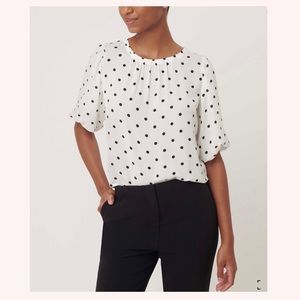 LOFT Dotted Balloon Sleeve Top